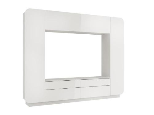 Гостиная Лаванда-2 (Белый/Белый глянец) купить в Хабаровске по низкой ...