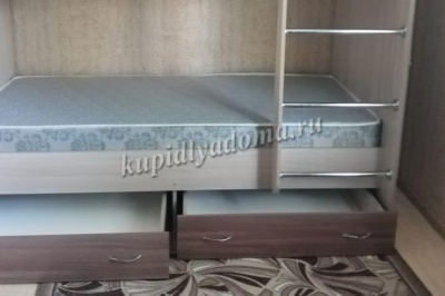 Кровать двухъярусная СМ-Мебель (Ясень шимо темный/Ясень шимо светлый)