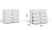 Комод 4 ящика Лацио (Белый/Белое дерево)