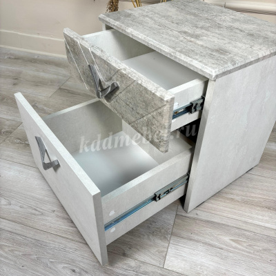 Тумба прикроватная Амели 13.78 (Шёлковый камень/Бетон Чикаго бежевый)