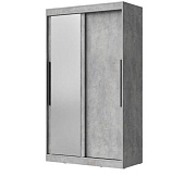 Шкаф-купе с зеркалом Лето-2 1.2 (Цемент светлый)