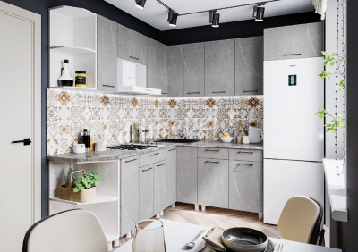 Фасад для посудомоечной машины кухня Марбл 6ПМ (Мрамор Лайт)