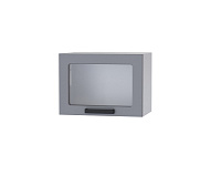 Шкаф верхний со стеклом 5ХС кухня Осло (Белый/Карбон сакура)