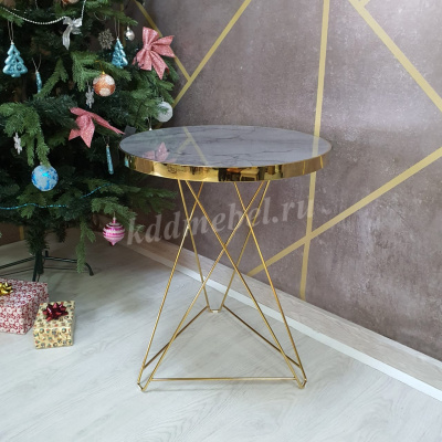 Стол СТ-111 (Серый мрамор/Ноги золотые)