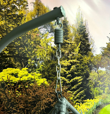 Кресло подвесное маленькое Кокон F-03 (Светло-серый ротанг/Серая подушка)