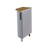 Шкаф нижний радиусный закрытый левый ЗУРРЛ кухня Версаль без столешницы (Белый/Айвори)