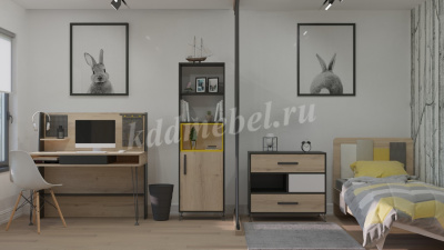 Шкаф Александрия 3-х створчатый (Антрацит/Дуб ирландский)