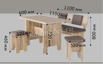 Обеденая группа Милан Тип-1 (Дуб вотан/Сфинкс коричневый кожзам)