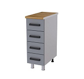 Шкаф нижний глубокий Г3Р4 кухня Марбл без столешницы (Белый/Мрамор Лайт) 