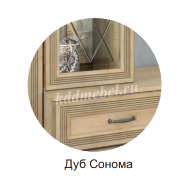 Шкаф с полками и витриной Ливорно ЛШ-6 (Дуб сонома)