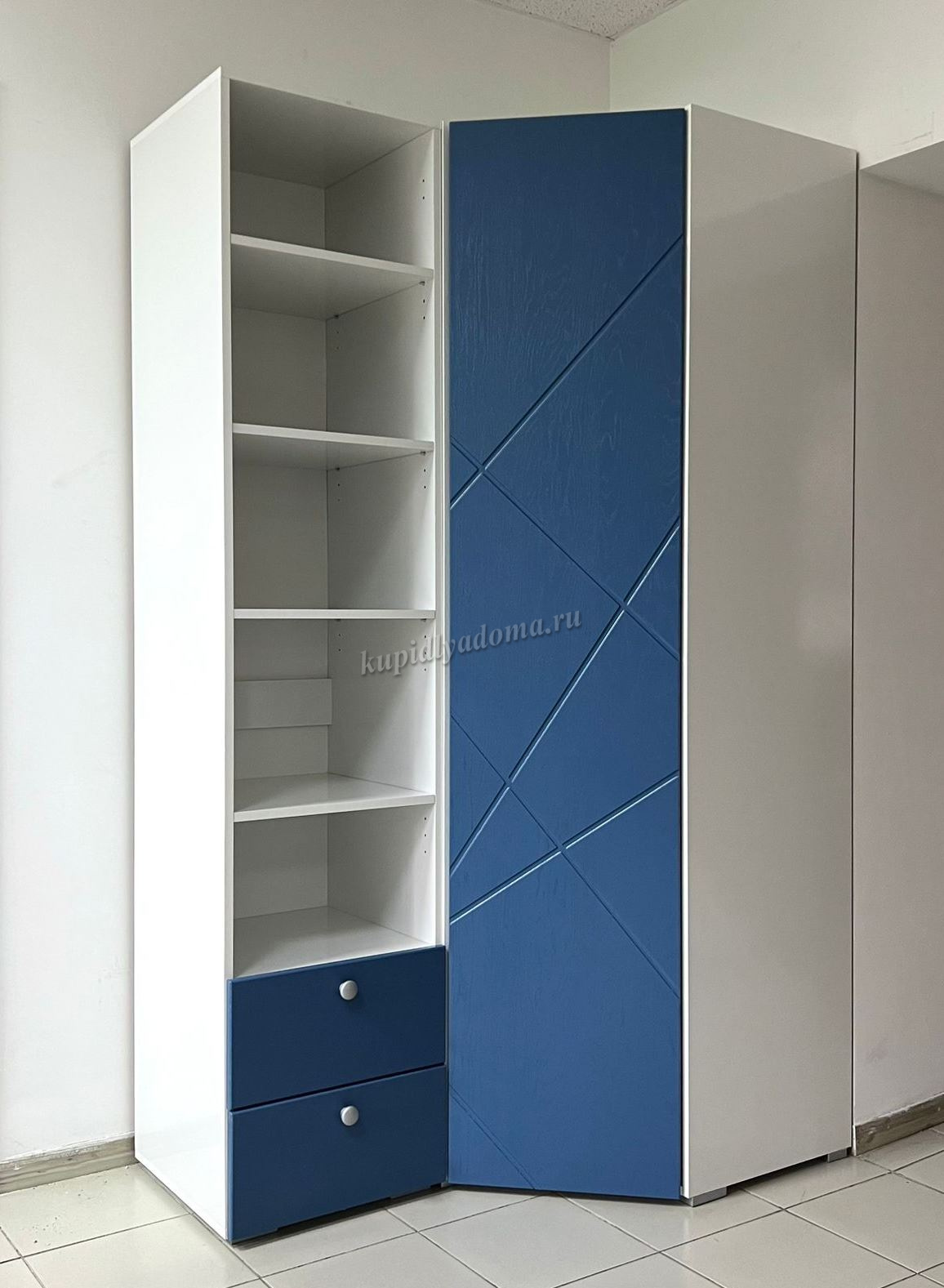 Шкаф угловой Абрис универсальный 332.23 (Белый глянец/Дуб адриатика ...