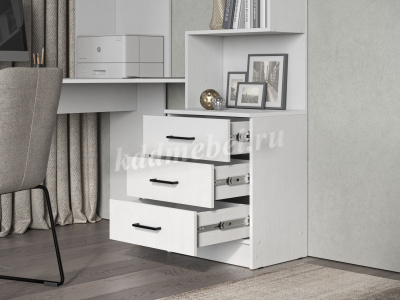 Стол компьютерный Брауни правый (Белый текстурный)