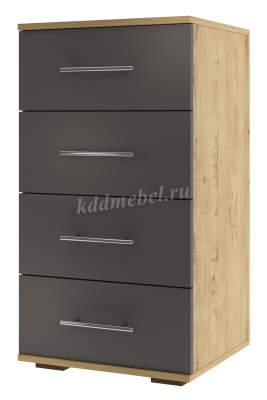Комод узкий 01 Бруно (Дуб Вотан/Серый Графит)
