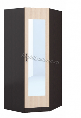 Шкаф угловой с зеркалом Скарлетт (Венге/Дуб молочный)