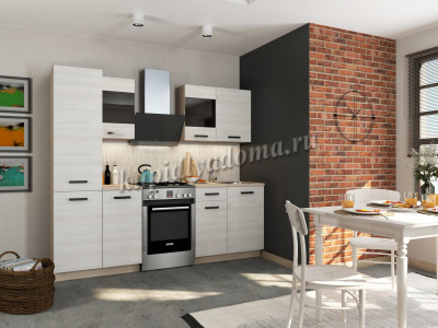 Кухня линейная Алиса Loft 1,75 (Дуб сонома/Сосна белая)