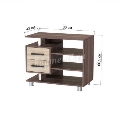 Тумба ТВ ТВ-011(2я)  (Ясень шимо темный/Дуб сонома)