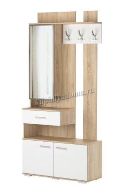 Прихожая Италия Модуль универсальный МУ-1000 (Дуб сонома/Белый глянец)