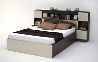 Кровать Басса КР-552 с прикроватными блоками (б/м) (Венге/Дуб белфорт)