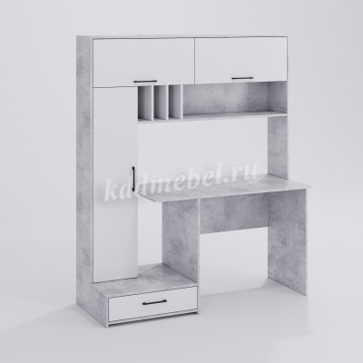 Стол компьютерный Лайт (Цемент/Белый)