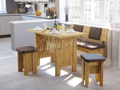 Обеденая группа Милан Тип-1 (Дуб вотан/Сфинкс коричневый кожзам)