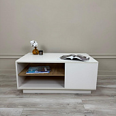 Стол журнальный Квадро Ст-1 (Миндаль/Дуб крафт золотой) 