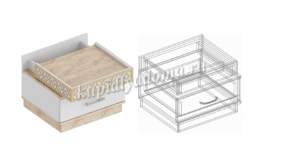 Тумба прикроватная Жасмин (Дуб баррик/Белый лофт)