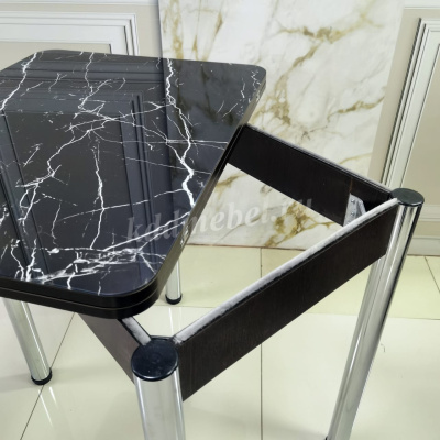 Стол обеденный Д29 раскладной (Черный мрамор/Венге)