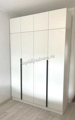 Шкаф Эра 1600 распашной с антресолью (Белый текстурный)