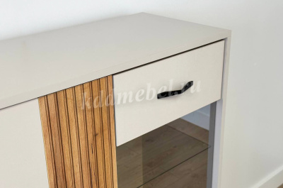 Комод со стеклом Доминика (Кашемир/Дуб крафт золотой)