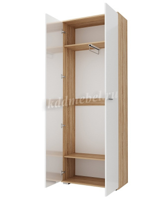 Шкаф двустворчатый Италия (Дуб сонома/Белый глянец)