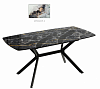 Стол обеденный Джерси раскладной (Мрамор 4/Черный)
