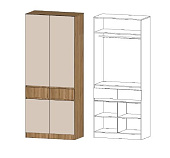 Шкаф Ленора 2-х створчатый (Дуб вотан/Кашемир)