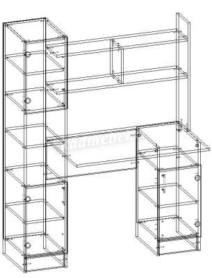 Стол компьютерный ПКС-6 (Ясень шимо светлый/Ясень шимо темный)
