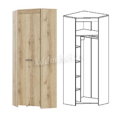 Шкаф угловой Квадро-20 (Дуб Делано светлый)