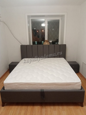 Кровать Оливия 1.6 с подъемным механизмом (Микровелюр/Шоколад)