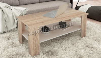 Стол журнальный Стелс 115 (Дуб сонома/Белый)
