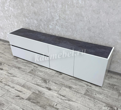 Тумба ТВ Аркон (Белый/Бетон темный)