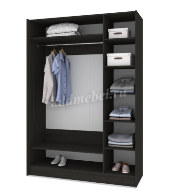 Шкаф-купе Браун Б662 1600 с зеркалом (Венге/Млечный дуб) 