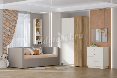 Полка Квадро Пл-1 (Миндаль/Дуб Крафт золотой) 