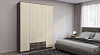 Шкаф Лондон-3 NEW распашной 4-х дв с ящиками (Ясень шимо темный/Ясень шимо светлый)