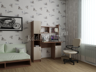 Стол компьютерный ПКС-6 (Ясень шимо светлый/Ясень шимо темный)