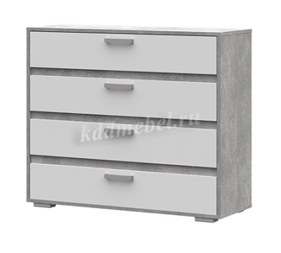 Комод Денвер 4 ящика КМ 01 (Ателье светлое/Белый)