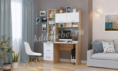 Стол компьютерный ПКС-5 (Дуб сонома/Белый глянец)