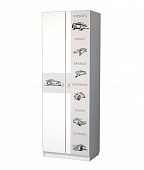 Шкаф Смарти 2-х створчатый (Белый/Фотопечать Машинки)