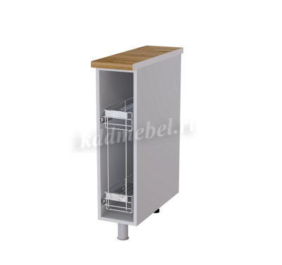 Шкаф нижний бутылочница 2РБ кухня Кантри без столешницы (Белый/Карбон фарфор)