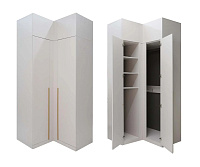 Шкаф угловой Николь-27 с антресолью (Кашемир/Сатиновое золото)