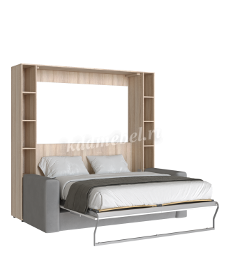 Комплект кровать-шкаф Трансформер ПЛЮС 1600*2000 (Дуб сонома светлый/Белый)