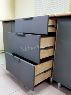 Кухня Золушка 1,8 МДФ (Дуб бунратти/Софт Грин фрез/Графит/Дуб бунратти)