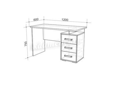 Стол компьютерный Лайт-2 1200 (Дуб сонома/Белый)