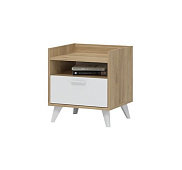 Тумба прикроватная Ирис (Дуб крафт золото/Белый)